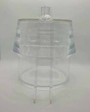 Vintage Mid Century Lucite Ice Bucket, Lid, And Tongs Arch Alfio Di Bella Italy